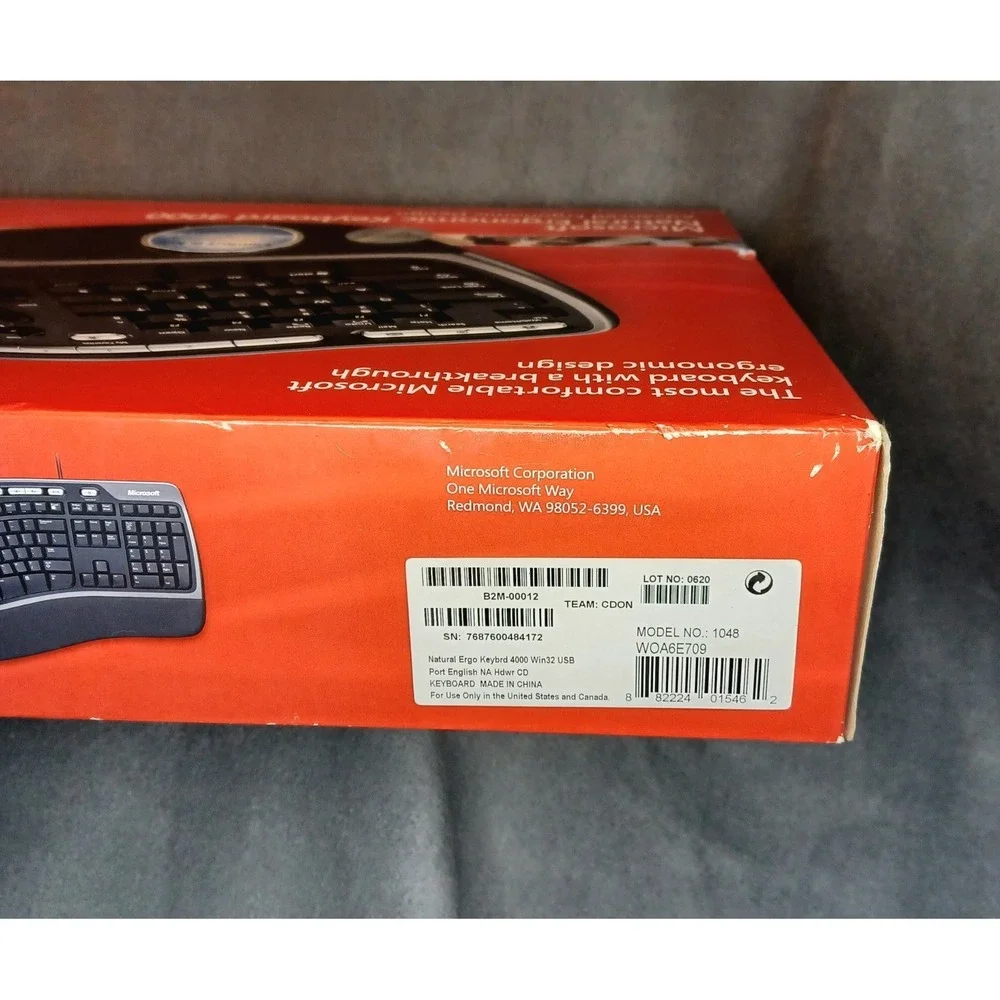 Microsoft Natural Ergonomic Keyboard 4000 Model 1048 **BOX ONLY**‎  NO keyboard